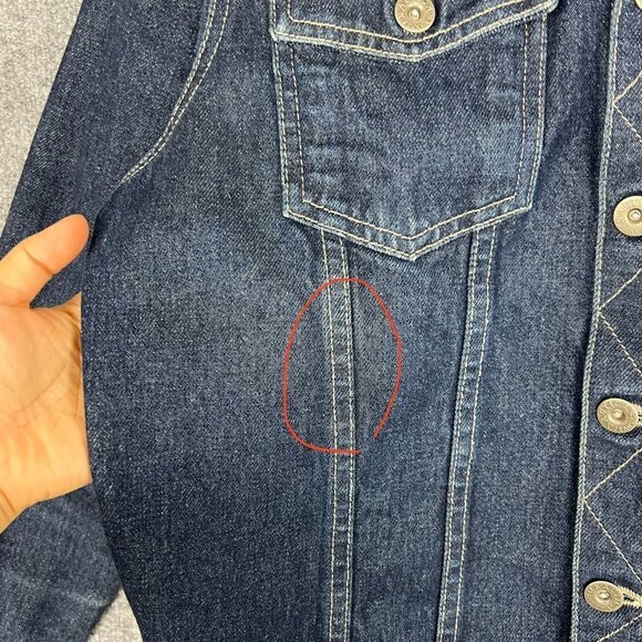 VINTAGE Nautica Dark Denim Jean Trucker Jacket Women's Size Medium Button Front‎ - Picture 4 of 8